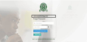 Jamb forget password page